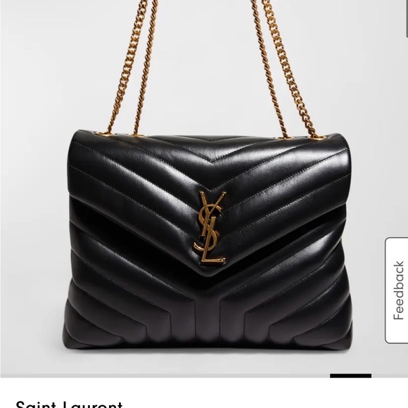 Saint Laurent Handbags - Saint Laurent Black and Gold Quilted Shoulder Bag